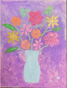 Ingrid Blythe,  Vase of Colourful Flowers